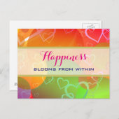 幸せ開花の内側から円カラフル形 ポストカード (正面/裏面)