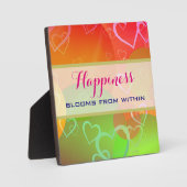 幸せ開花の内側 – カラフルハート フォトプラーク (正面)