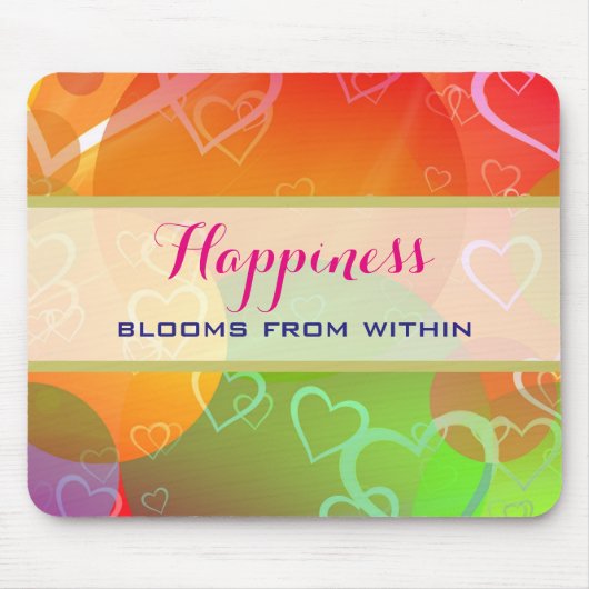 幸せ開花の内側 – カラフルハート マウスパッド (正面)