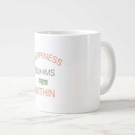 幸せ開花内感動的引用文 ジャンボコーヒーマグカップ (正面右)