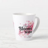 幸せ開花 カフェラテマグ (右アングル)