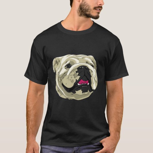 幸せ間抜けなイギリスのブルドッグ Tシャツ (正面)
