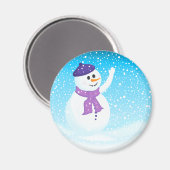 幸せ雪だるま磁石 マグネット (正面/裏面)