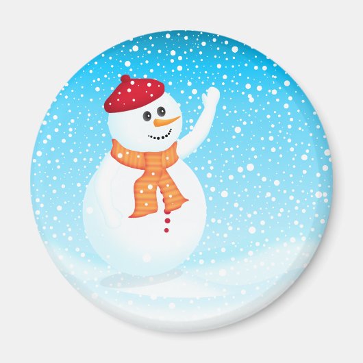 幸せ雪だるま磁石 マグネット (正面)