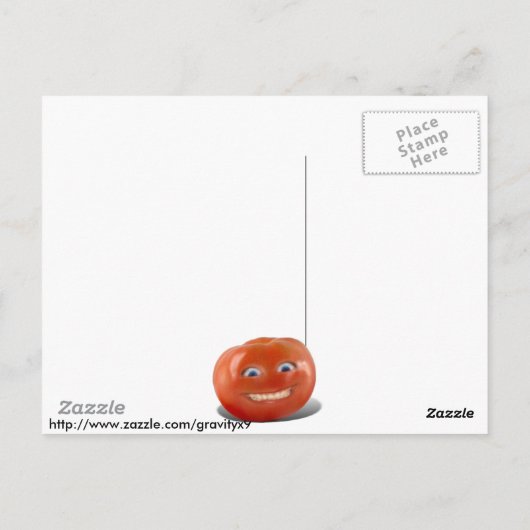 幸せ顔笑顔のトマト ポストカード (裏面)