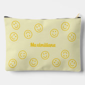 幸せ顔 – 黄色 – 大型アクセサリーポーチ アクセサリーポーチ (裏面)