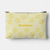 幸せ顔 – 黄色 – SMALL Accessories Pouts アクセサリーポーチ (正面)