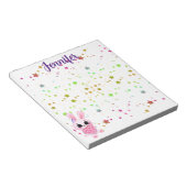 幸せ魔法の甘い虹のバニー ノートパッド (アングル)