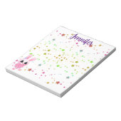 幸せ魔法の甘い虹のバニー ノートパッド (回転)