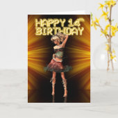 幸せ14誕生日あなたは星であり、デヴァはステージ カード (黄色い花)