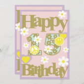 幸せ15誕生日 – 花付きガールズカード シーズンカード (正面/裏面)