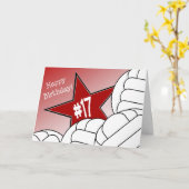 幸せ17誕生日バレーボールスター! カード (黄色い花)