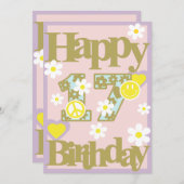 幸せ17誕生日 – 花付きガールズカード シーズンカード (正面/裏面)