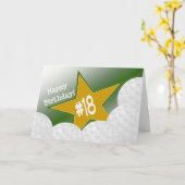 幸せ18誕生日ゴルフスター! カード (黄色い花)