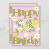 幸せ18誕生日 – 花とガールズカード シーズンカード (正面/裏面)