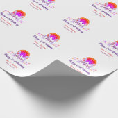 幸せ21th誕生日ピンク追加の名前モノグラムレインボー ラッピングペーパー (角)