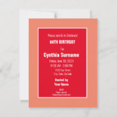 幸せ60位誕生日ひまわり花 招待状 (裏面)