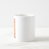 幸せ80誕生日黄色い花とピンクのトリム コーヒーマグカップ (中央)