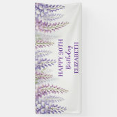 幸せ90誕生日藤むら紫色の花 横断幕 (縦)