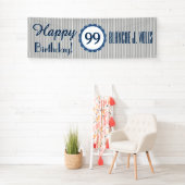 幸せ99誕生日または任意の年ストライプ2A 横断幕 (インサイチュ)