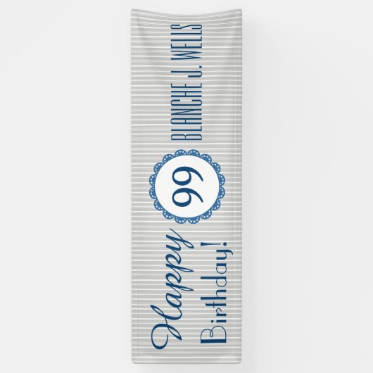 幸せ99誕生日または任意の年ストライプ2A 横断幕 (縦)