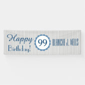 幸せ99誕生日または任意の年ストライプ2A 横断幕 (横)