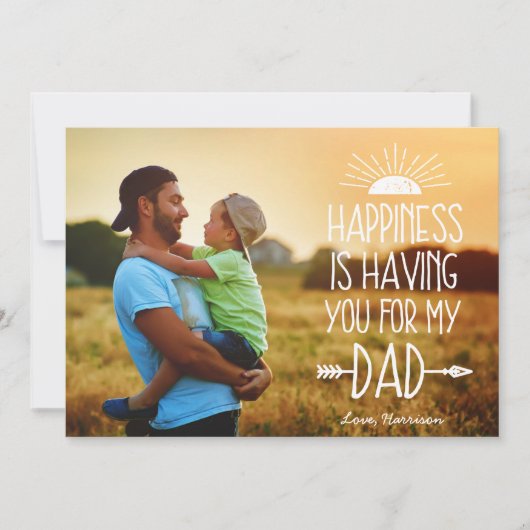 幸せ|お父さんの日のフラットカード カード (正面)