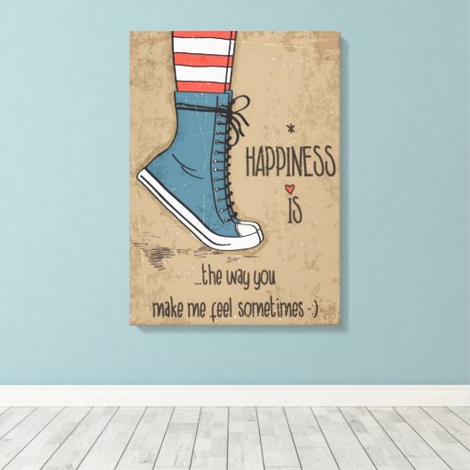 幸せ キャンバスプリント (インサイチュ (ウッドフロア))
