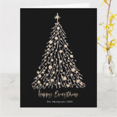 『幸せ』ゴールデンクリスマスツリー カード (黄色い花)