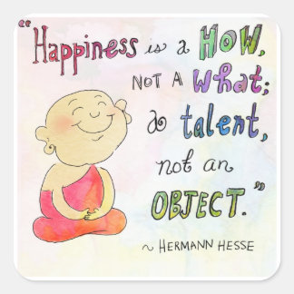 「幸せ」 – ブッダ™ステッカー スクエアシール