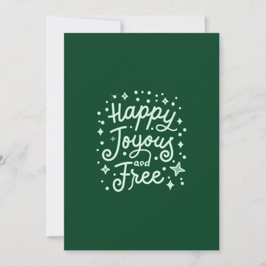 幸せ、喜びに満ちた、自由、感謝、クリスマス シーズンカード (正面)