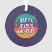 幸せ、喜び、無料やる気を起こさせる、感動的 オーナメント (裏面)
