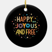 幸せ、喜び、無料やる気を起こさせる、感動的 セラミックオーナメント (裏面)