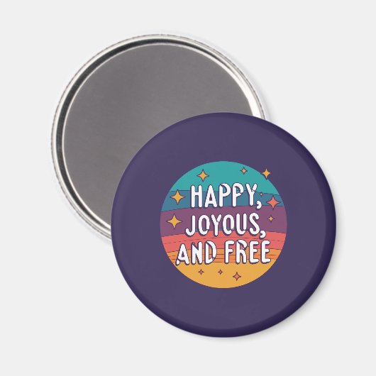 幸せ、喜び、無料やる気を起こさせる、感動的 マグネット (正面/裏面)