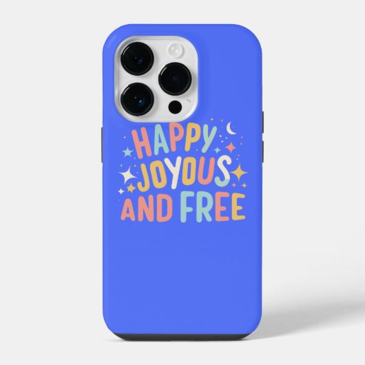 幸せ、喜び、無料やる気を起こさせる、感動的 iPhoneケース (裏面)