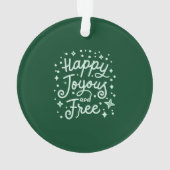 幸せ、喜び、無料、感謝、クリスマス オーナメント (裏面)