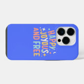 幸せ、喜び、自由、モチベーション、インスピレーション iPhoneケース (裏面横)