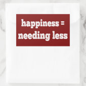 幸せ=少ないニーズ 長方形シール (バッグ)