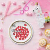 幸せ、愛エレガント、赤いハート ペーパープレート (パーティー)