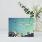 「幸せ」 -感動的引用文はがき ポストカード (スタンド正面)