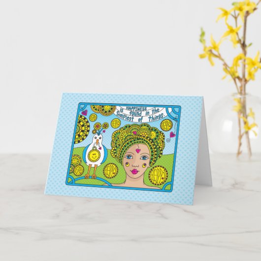 幸せ_挨拶 カード (黄色い花)