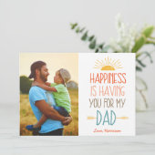 幸せ |父の日のフラットカード カード (スタンド正面)