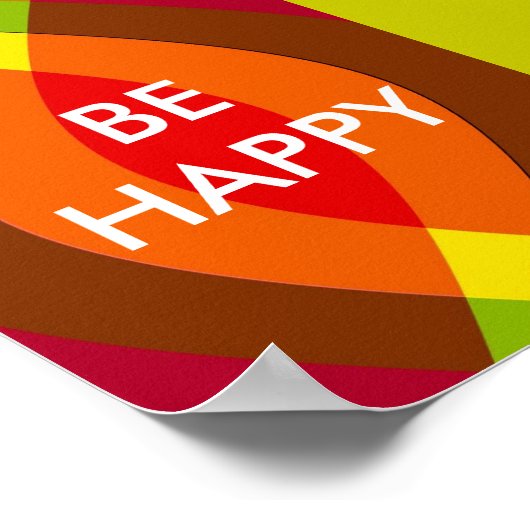 幸せ！2語引用文 感動的 ポスター (角)