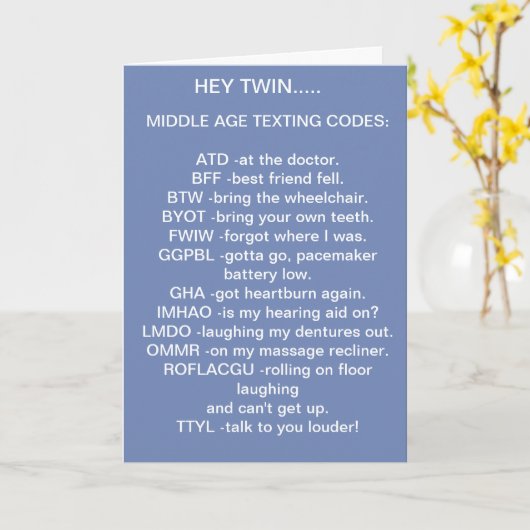 幸せ**39th**誕生日-***ツイン***メールや文字を打つ誕生日 カード (黄色い花)