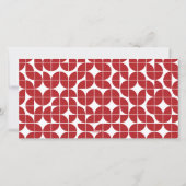 幸せ – 5フォトコラージュ赤い白いパターン シーズンカード (裏面)