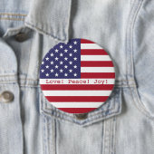 幸せ!7月4日アメリカUSAフラグ·パーソナライズ 缶バッジ (インサイチュ)