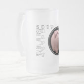 幸せPIg年2019 3Dすりガラス製マグカップ2 フロストグラスビールジョッキ (正面左)