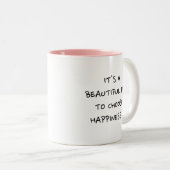 幸やる気を起こさせるせを選ぶ美しい日だ ツートーンマグカップ (正面右)