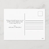 幸エレガントせな新年の台本の写真妊娠シック シーズンポストカード (裏面)