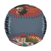 幸エレガントせな父の日の家族の写真ボウタイ 野球ボール (裏面)